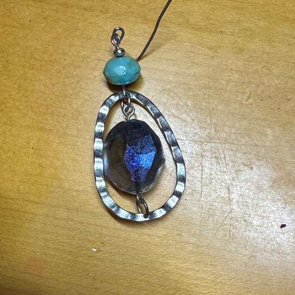 Elegant Blue and Silver Dangle Earrings - Picture 3 of 4